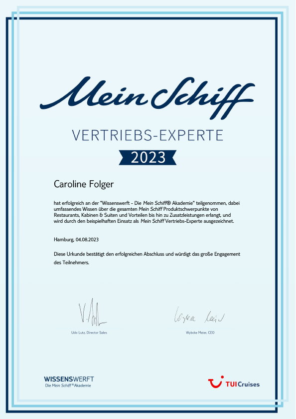 Mein Schiff Vertriebsexperte